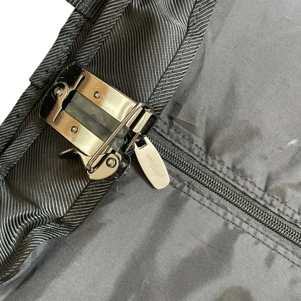WallyBags Deluxe Travel Garment Bag Carry On 3 Pockets WallyLock Hanger Clamp ID